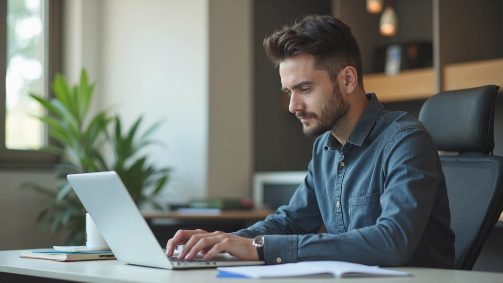 Профессиональное фото предпринимателя, работающего над стартап-проектом